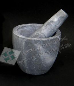 BLACK MARBLE MORTAR & PESTLE