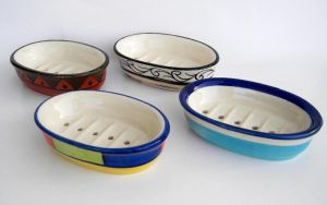 CERAMIC OVAL SOAP DISHES