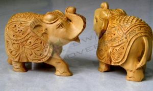 wooden elephant figurine