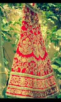 Bridal Red Georgette Lehenga with Full Zari Resham Work