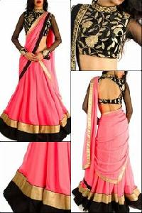 Georgette Lehenga with Embroidery Velvet Blouse