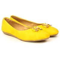 Yellow Colored Flat Ankle Bellies