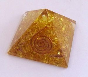 Yellow Orgone Energy Chakra Pyramid