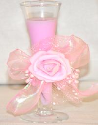Pink Color Fancy Candle with Glass Holders