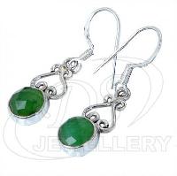 Emerald Silver Earring