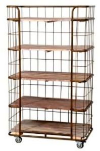 Iron Wood Wire Book Case