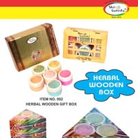 Wooden Herbal Gulal Gift Box