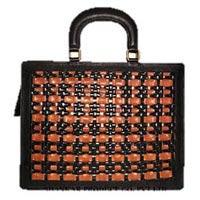 Ladies Leather Hand Woven Bags