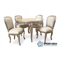 Silver Inlay Dining Table Set