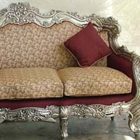 Teak wood silver inlay victorian  sofa set