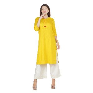 SSRA003-YL Ladies Rayon Kurtis