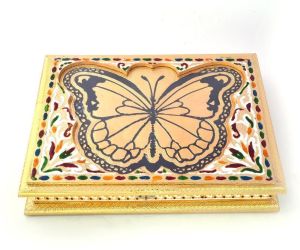 Golden Butterfly Meenakari Designer Dryfruit Box