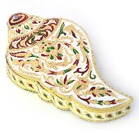 Handcraftd Shankh Shape Gold Minakari Dryfruit Box