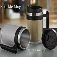 Silver Stainless Steel Sparkle Mug