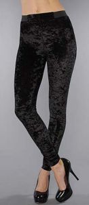 Ladies Velvet Leggings