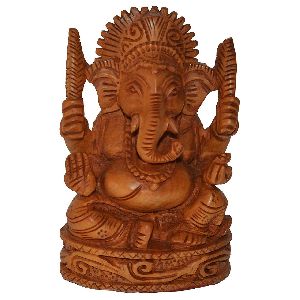 Wooden Ganesh Statue
