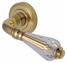 Brass and Crystal Door Handles