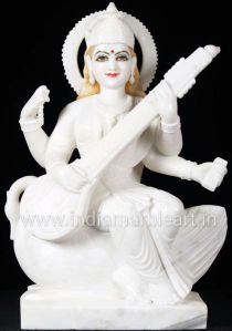 Marble Saraswati Mata Statue