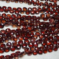 Garnet Heart Shape Gemstone Beads