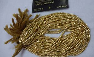 Gold Color Coated Pyrite Cut Rondelle Beads