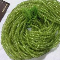 Peridot Faceted Rondelle Beads