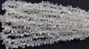 Rainbow Moonstone Teardrop Gemstone Beads