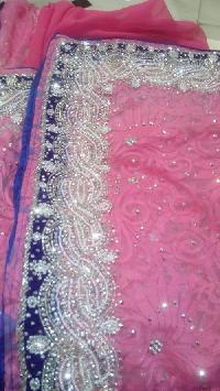 embroidery jari work saree