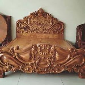 Carved Wooden Bed