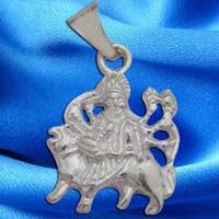 Sherawali Durga Silver Pendant