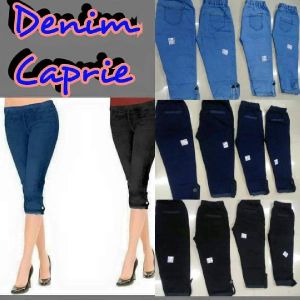 ladies denim capris