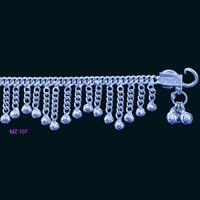 916 Silver Anklets Pair