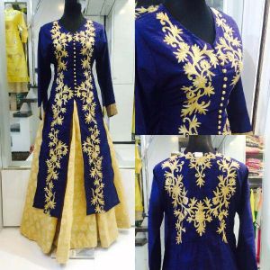 Silk Kurti with Jute Skirt