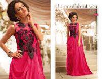 Viva N Diva Pink Color Satin Georgette Gown