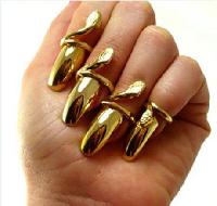 gold nail rings