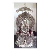 White Metal Sai Baba Statue