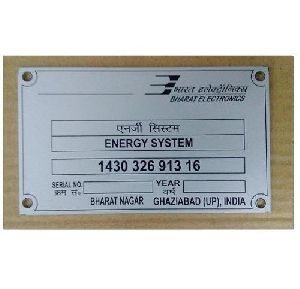 Chemically Etching Name Plate