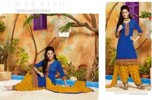 Cotton Embroidered Patiala Suit-574