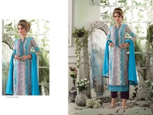 Cotton Sky Blue Color Salwar Kameez