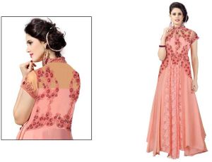 Heavy Designer Pink Color Gown