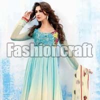 Fashioncraft Shaded Blue heavy Embroidered Party Wear Salwar Kameez