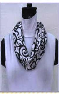 PTL WHITE COLOR PRINTED LOOP SCARF