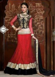 Lovely Red & Black Lehenga Choli