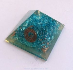 Blue Orgone/ Orgonite Energy Chakra Pyramid