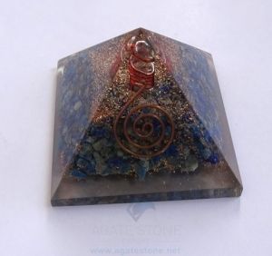 Lapis Lazuli Orgone/ Orgonite Pyramid with Crystal Point