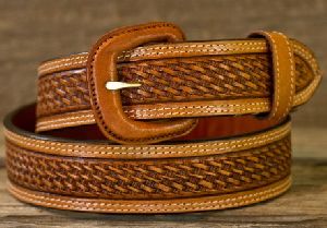 Genuine Leather Hand Tooled Belt 02