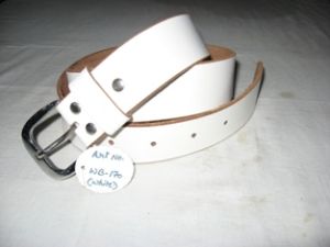 White leather belts