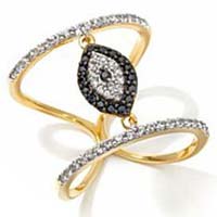 CZ 18k Gold Plated Evil Eye Ring