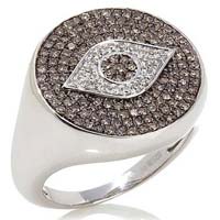 CZ 925 Silver Plated Evil Eye Ring