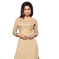 Cream Chiffon Salwar Kameez