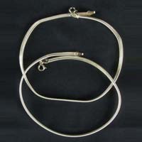 Plain D Silver Anklets